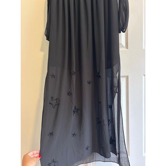Chaser beaded star black maxi dress sz M - Picture 8 of 16